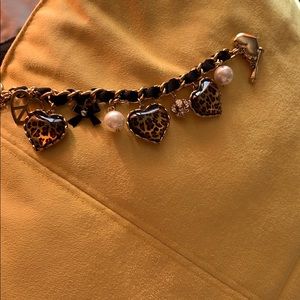 Betsey Johnson leopard charm bracelet